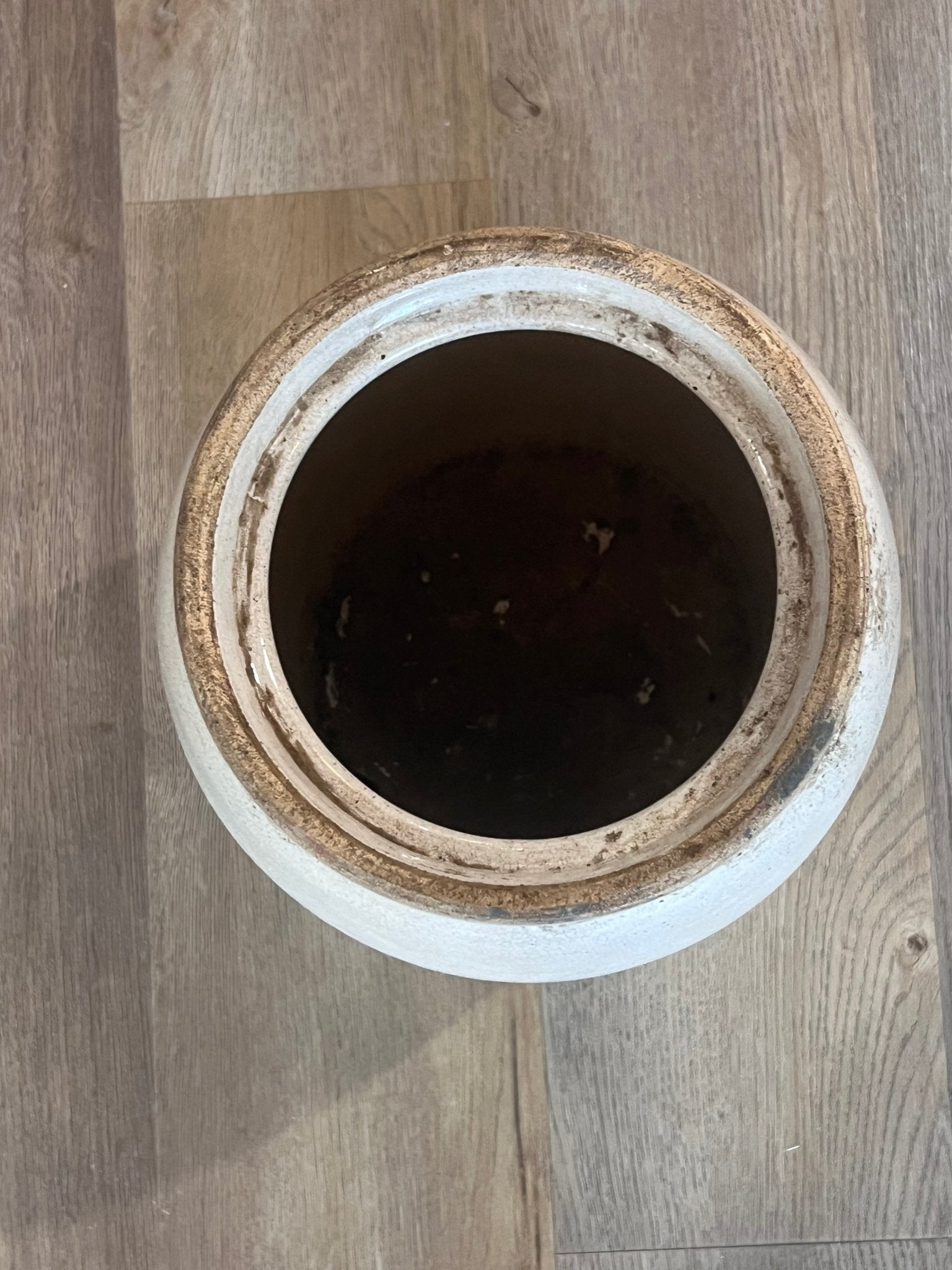 Antique Salt-Glazed Stoneware Butter Churn Crock - The Mustard Seed Collection, The Seed