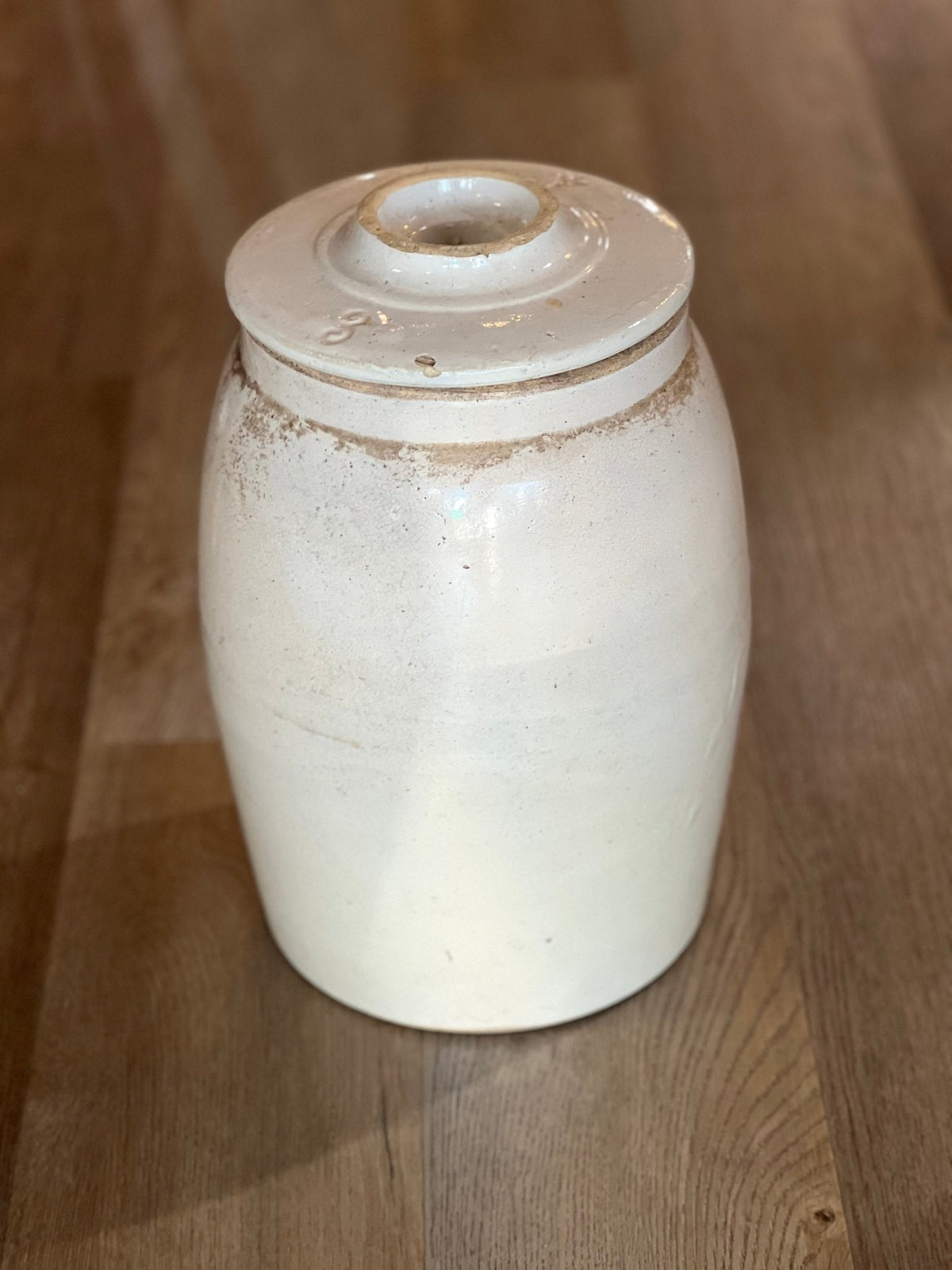 Antique Salt-Glazed Stoneware Butter Churn Crock - The Mustard Seed Collection, The Seed