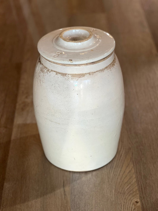 Antique Salt-Glazed Stoneware Butter Churn Crock - The Mustard Seed Collection, The Seed
