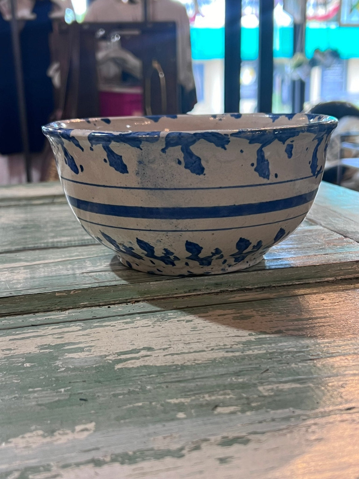 Antique Sponge ware Batter Bowl - The Mustard Seed Collection, The Seed