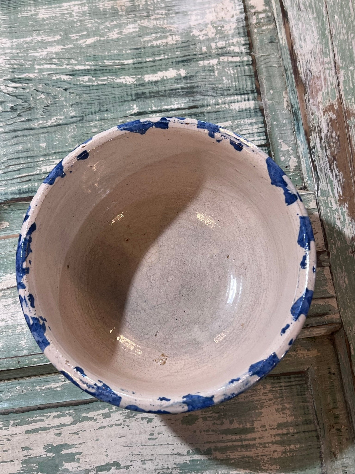 Antique Sponge ware Batter Bowl - The Mustard Seed Collection, The Seed