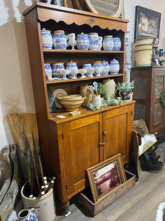 Antique Stepback/Setback Cupboard - The Mustard Seed Collection, The Seed