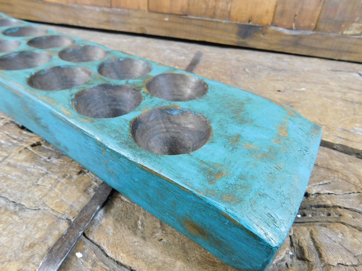 Antique Sugar Mold-Turquoise-26 holes - The Mustard Seed Collection, The Seed