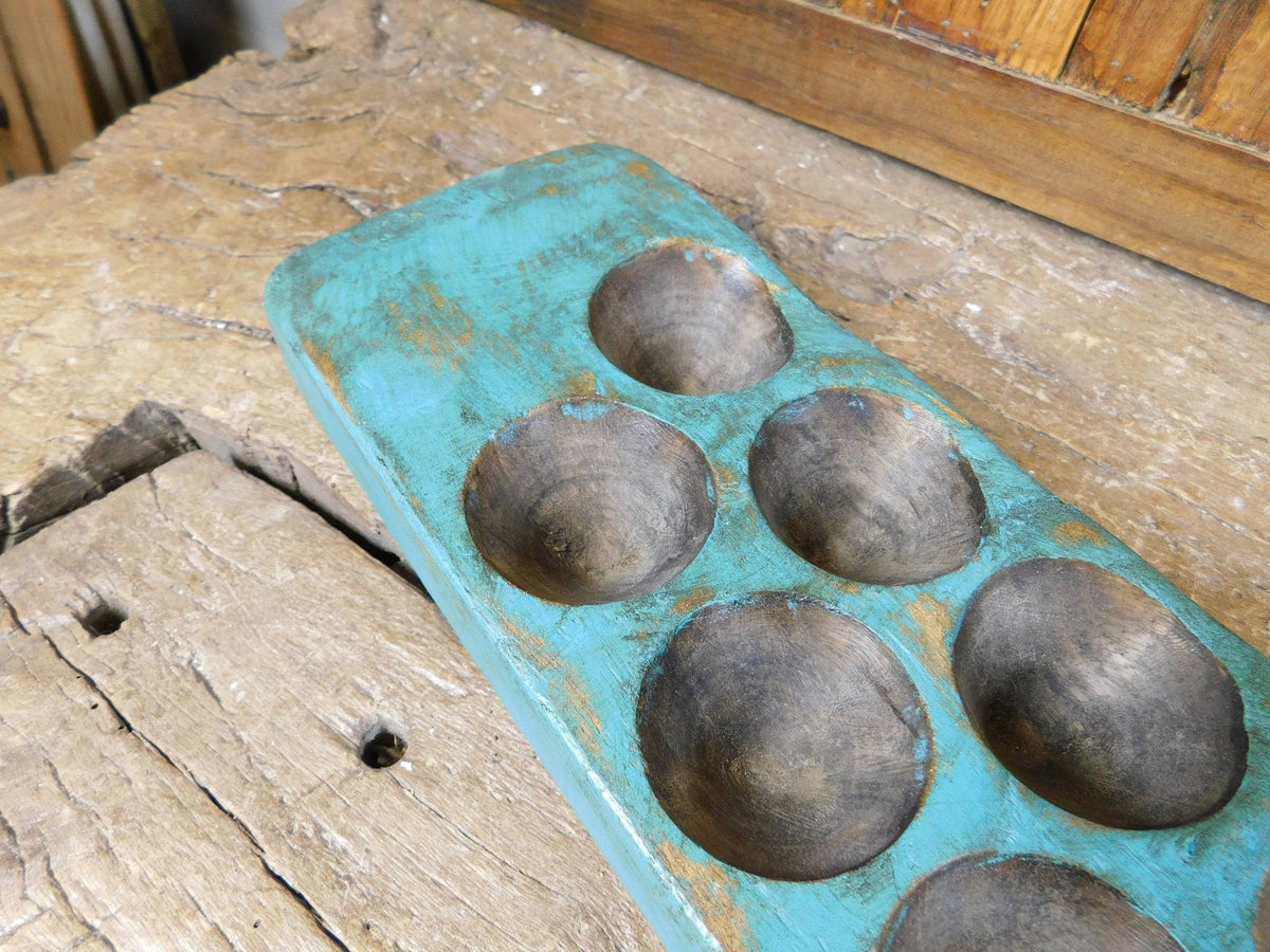 Antique Sugar Mold-Turquoise-26 holes - The Mustard Seed Collection, The Seed