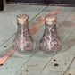 Antique Victorian Sterling Silver Deposit Glass Salt & Pepper Shakers Set – Art Nouveau Scrollwork 