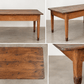 Antique Walnut Farmhouse Dining Table with Tapered Legs