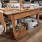Antique Walnut Farmhouse Dining Table with Tapered Legs