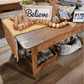 Antique Walnut Farmhouse Dining Table with Tapered Legs
