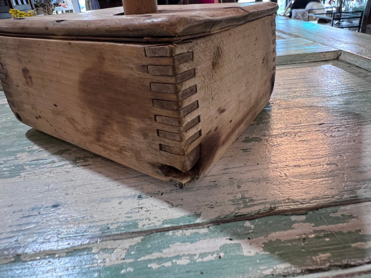 Antique Wood 4 Square Commercial Butter Press - The Mustard Seed Collection, The Seed