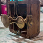 Antique Wood Brass 4 Square Commercial Butter Press - The Mustard Seed Collection, The Seed