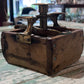 Antique Wood Brass 4 Square Commercial Butter Press - The Mustard Seed Collection, The Seed