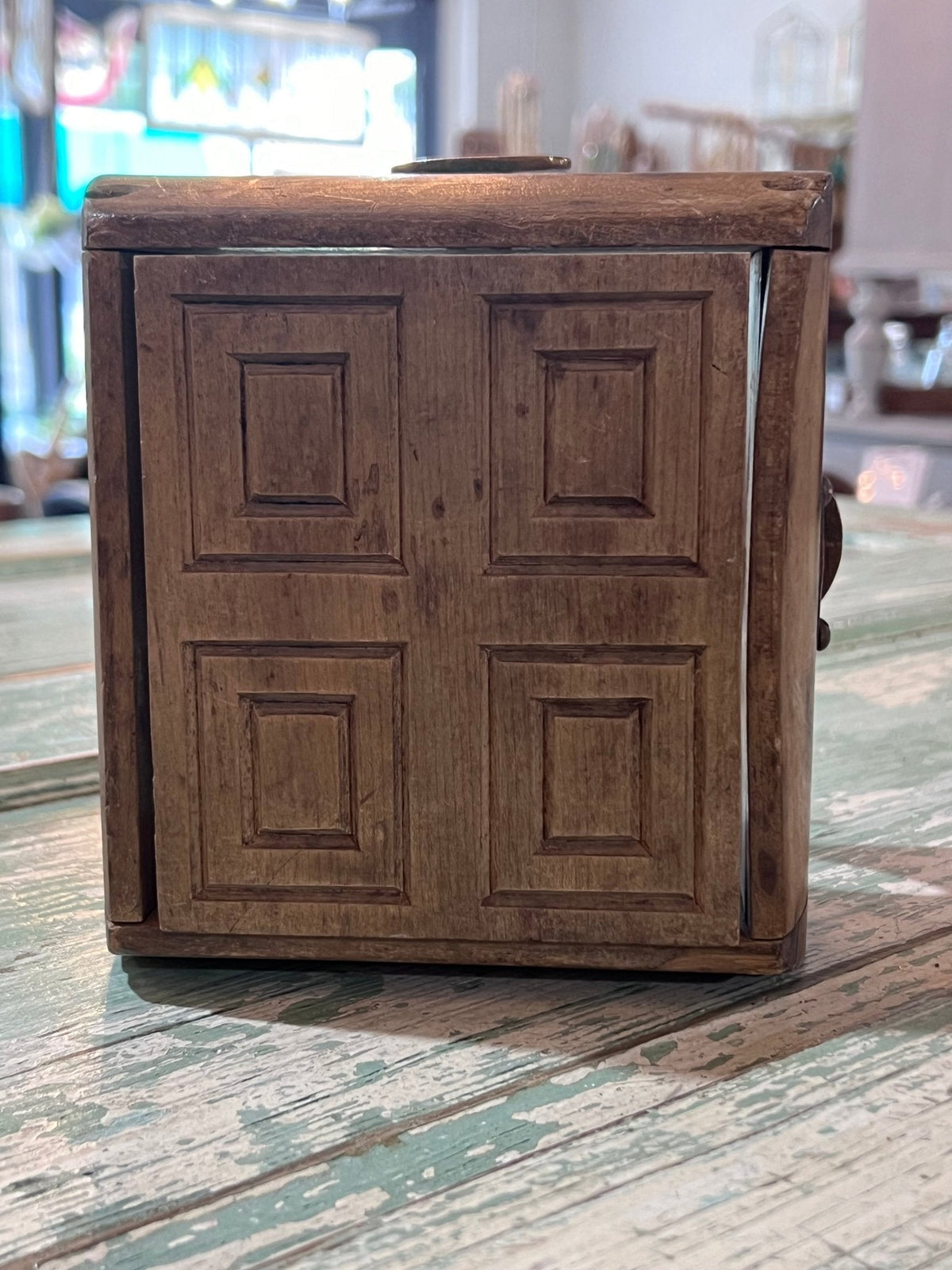 Antique Wood Brass 4 Square Commercial Butter Press - The Mustard Seed Collection, The Seed