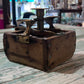 Antique Wood Brass 4 Square Commercial Butter Press - The Mustard Seed Collection, The Seed