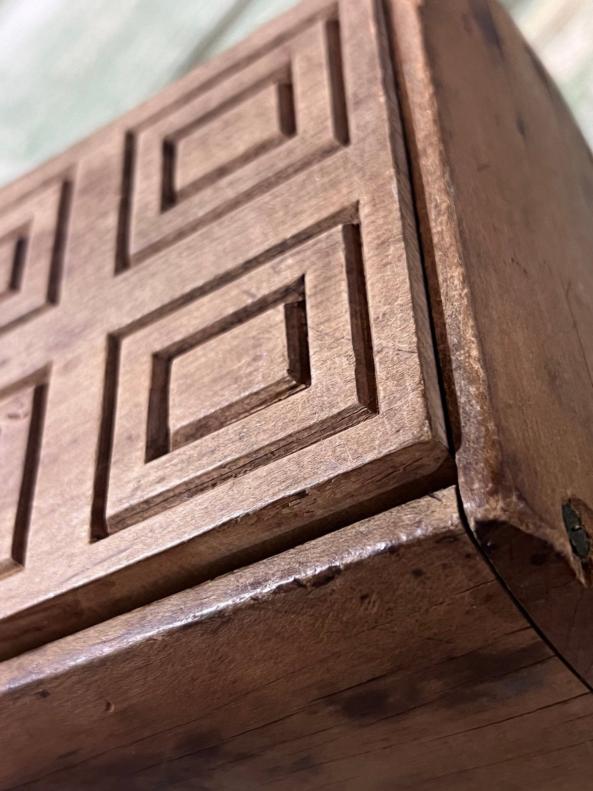 Antique Wood Brass 4 Square Commercial Butter Press - The Mustard Seed Collection, The Seed