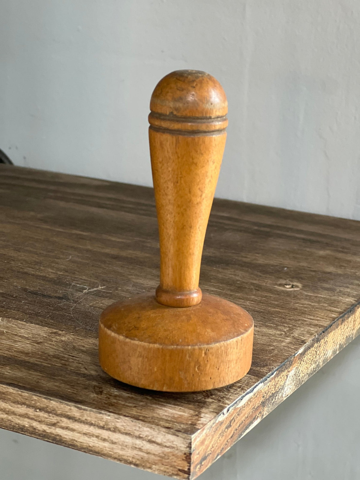 Antique Wooden Darning Mushroom – Vintage Sock & Stocking Mending Tool (4.5" x 2.5")tool