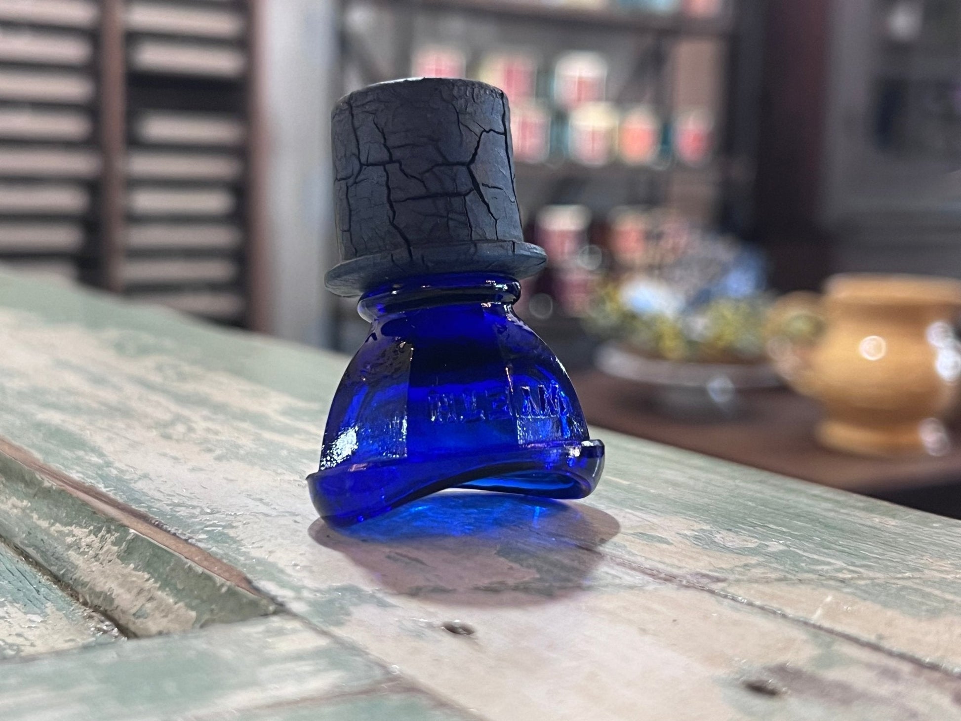 Antique Wyeth Blue Eye Wash Bottle Stopper - The Mustard Seed Collection, The Seed