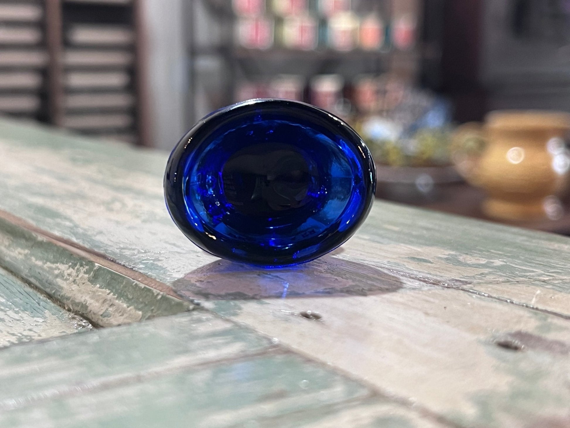 Antique Wyeth Blue Eye Wash Bottle Stopper - The Mustard Seed Collection, The Seed