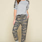 Army Camo Contrast French Terry Casual Top: Grey - The Mustard Seed Collection, The Seed