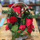 Artificial Christmas Poinsettia and Santa Basket ArrangementChristmas
