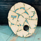 Artisan Ginkgo Leaf & Dragonfly Ceramic Ikebana Flower Frog Vase (2" x 6.5" x 8.25") 