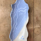 Artisan Periwinkle & Cream Organic Long Ceramic Tray (2" x 10" x 4") 