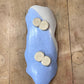 Artisan Periwinkle & Cream Organic Long Ceramic Tray (2" x 10" x 4") 