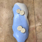 Artisan Periwinkle & Cream Organic Long Ceramic Tray (2" x 10" x 4")