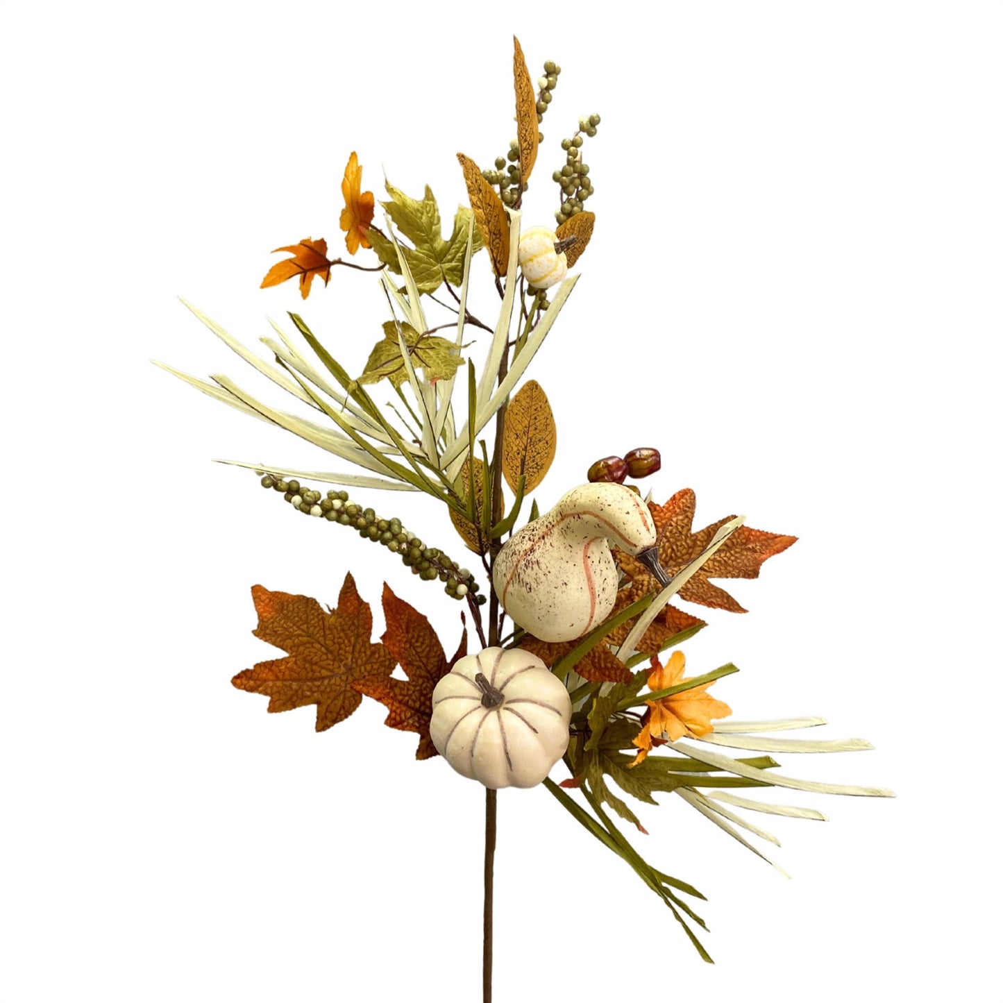 Autumn Harvest Pumpkin / Gourd / Pod Spray 28" - The Mustard Seed Collection, The Seed