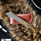 B. Titan Golden Eagle Pocket Knife - Raindrop Damascus folding blade/ Hand engraved - The Mustard Seed Collection, The Seed