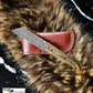 B. Titan Golden Eagle Pocket Knife - Raindrop Damascus folding blade/ Hand engraved