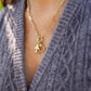 Stainless Steel Paperclip Carabiner Charm Holder Necklace: Gold / 16"+2" WJW