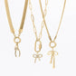 18K Gold PVD Paperclip Carabiner Necklace: Gold / 16+2" WJW