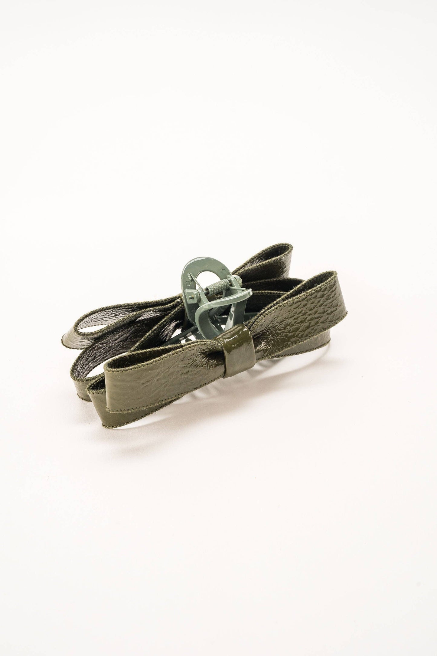Paige Bow Hair Claw: Olive