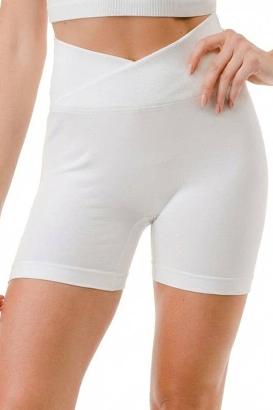 V-Waist Ribbed Shorts – High Waist Sculpt Fit: Black MIO WHOLESALE