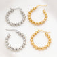 18K Gold PVD Stainless Steel Circle Ball Hoop Earrings: Gold WJW