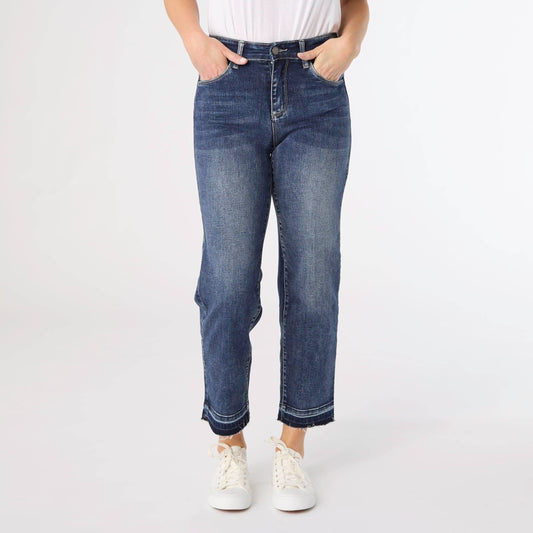 EverStretch Straight Leg Crop: Medium Denim