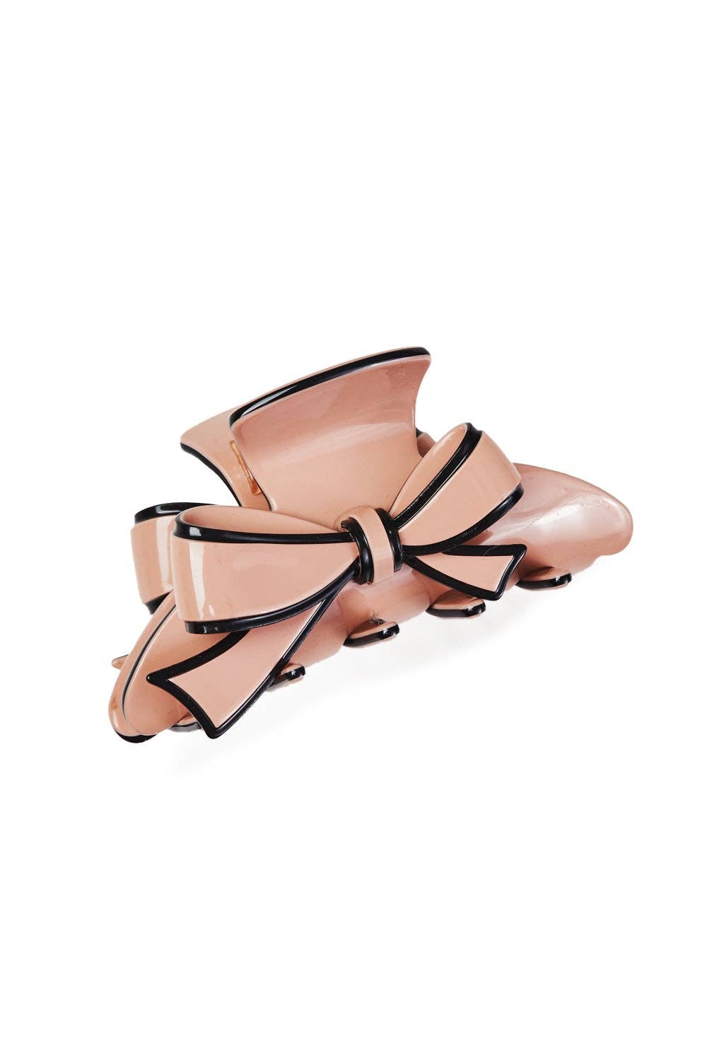 Two-Tone Bow Hair Claw: Cream