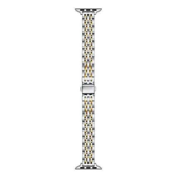 Rainey Skinny Stainless Steel Band for Apple Watch: Silver/Gold / Fits All Models Posh Tech