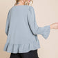 Babydoll Ruffle Hem Solid Top: Grey - The Mustard Seed Collection, The Seed