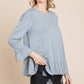 Babydoll Ruffle Hem Solid Top: Grey - The Mustard Seed Collection, The Seed
