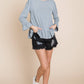 Babydoll Ruffle Hem Solid Top: Grey - The Mustard Seed Collection, The Seed