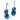 Double Rhinestone Back Latch Capri Blue Earrings Lost & Found Trading Company