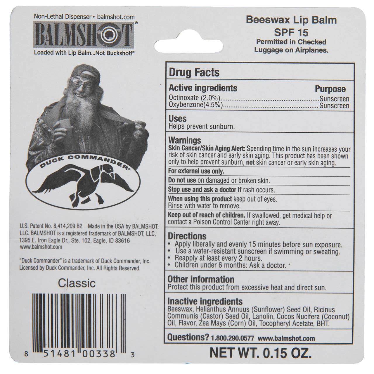 Balmshot & Duck Commander Beeswax SPF Lip Balm - The Mustard Seed Collection, The Seed