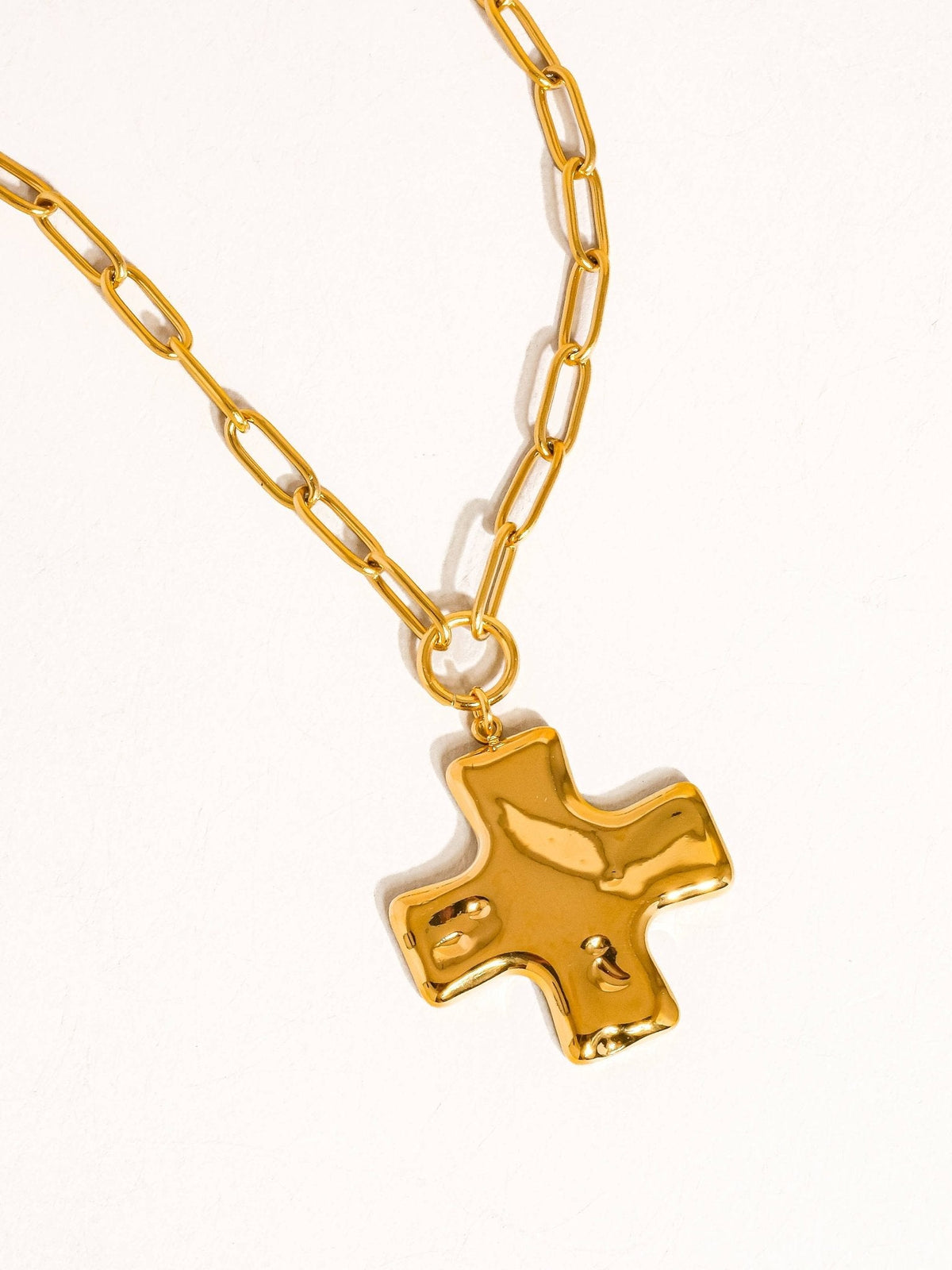 Bari 18K Non-Tarnish Cross Chain Necklace: Yellow Gold - The Mustard Seed Collection, The Seed