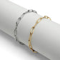 Stainless Steel Paperclip with Charm Keeper Chain Bracelet: Gold / 6.5" WJW