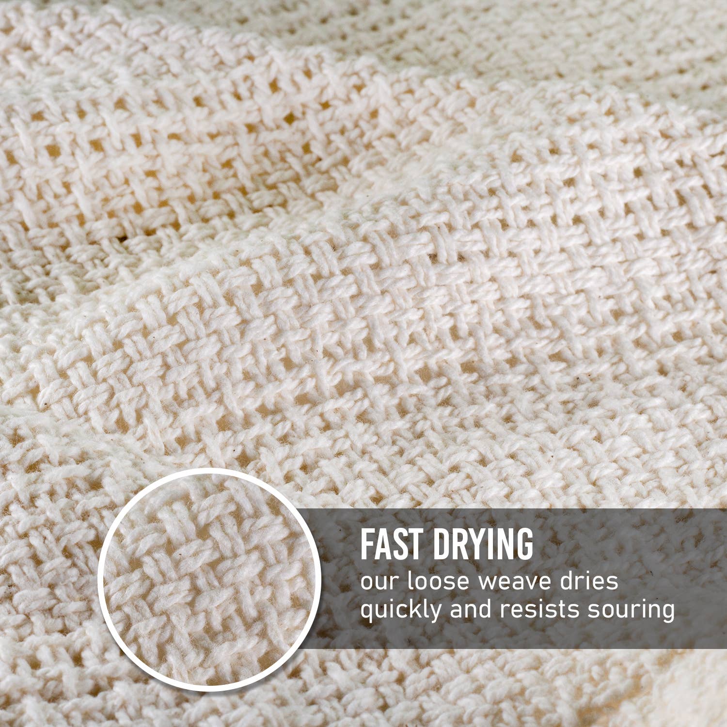 Kitchen Towels 2 Pack: Slate Blue/Natural