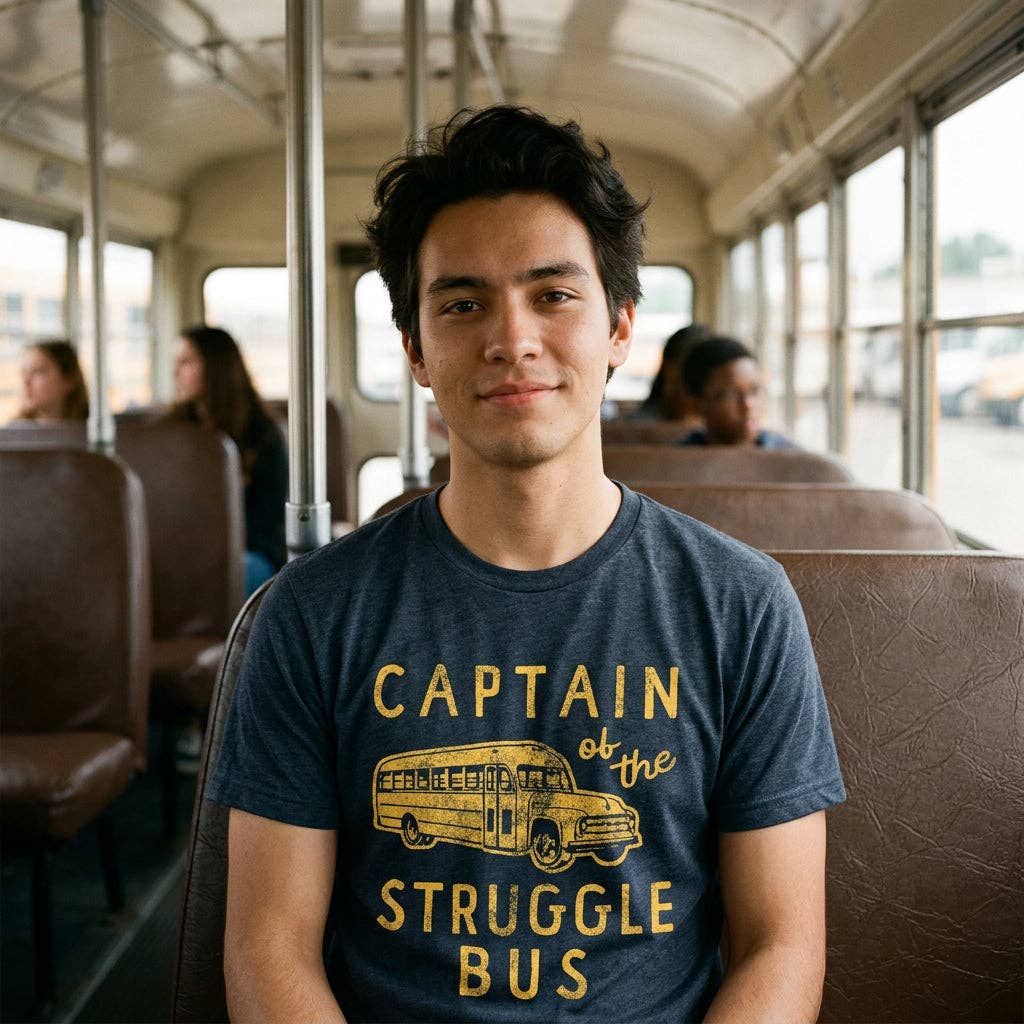 Captain Of The Struggle Bus Men's T Shirt: Heather Navy