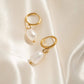 18K Gold PVD Freshwater Pearl Huggie Hoop Earrings: Gold WJW