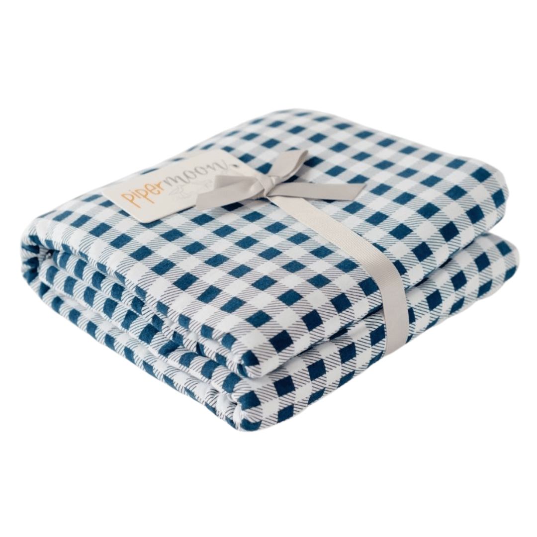 Gingham Adult Swaddle Blanket, Summer Picnic Blanket