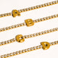 Chaplin 18K Gold Non-Tarnish Rhinestone Letter Bracelet: Yellow Gold / D